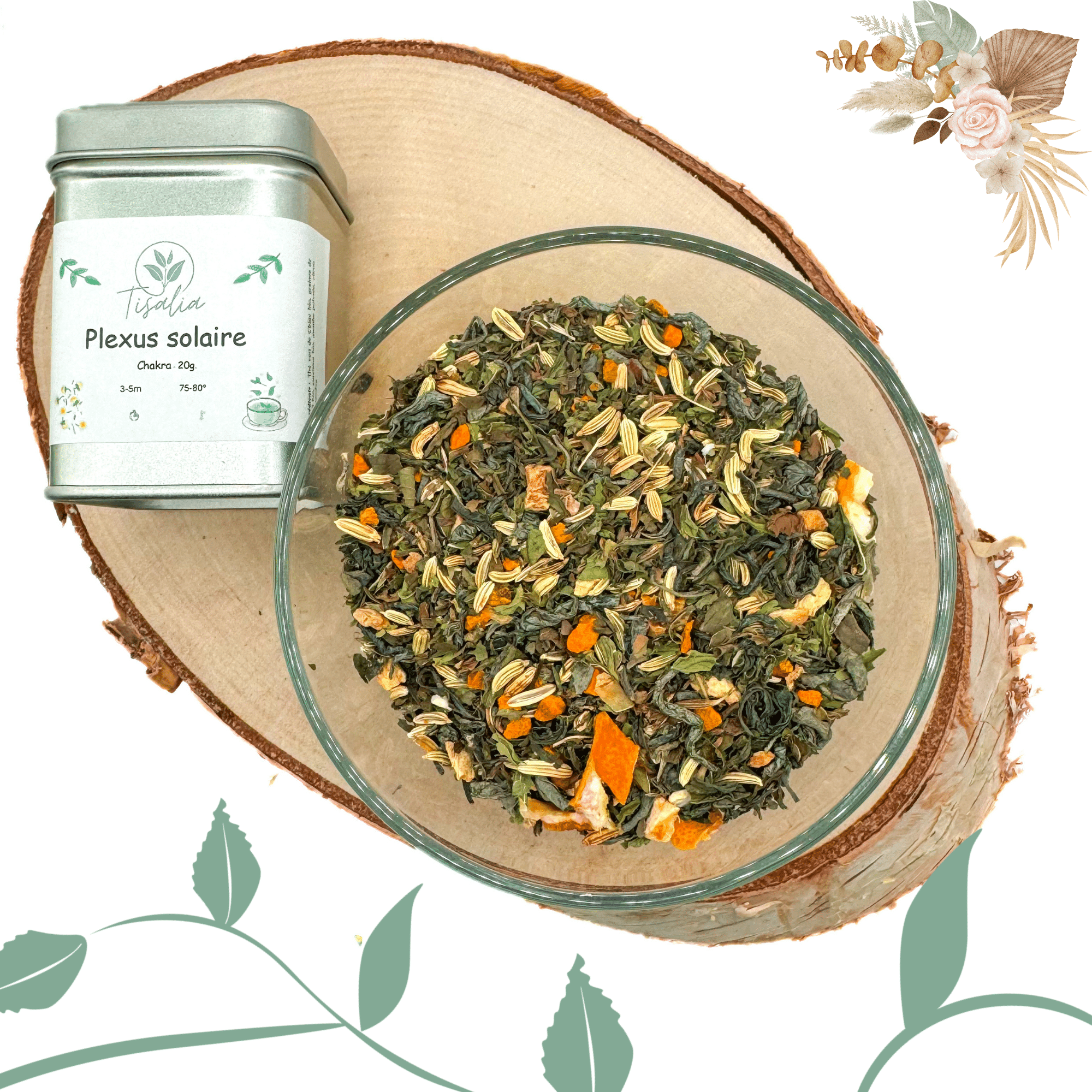 Infusion pour le chakra du plexus solaire bio, tisane équilibrante pour Manipura bio, thé bio pour le troisième chakra, mélange de plantes pour le chakra du plexus solaire bio, infusion stimulante bio, tisane pour l'énergie et la confiance bio, thé bio pour la vitalité, infusion harmonisante pour le chakra du plexus solaire bio, tisane bio pour la force intérieure, préparation bio pour le chakra du plexus solaire.