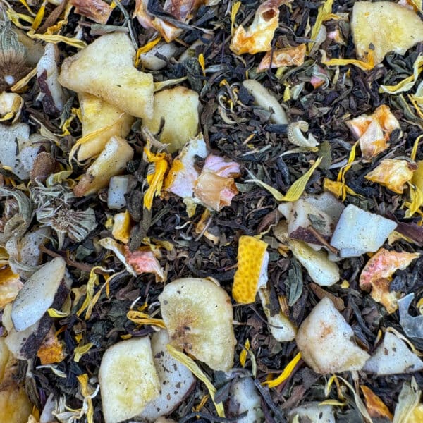 infusion tropicale bio, mélange rafraîchissant et exotique, thé aux saveurs estivales, infusion coco et citron, potion revitalisante, thé bio aux fruits et fleurs, infusion douce et apaisante, préparation pour thé exotique, mélange de thé blanc bio, infusion fruitée et florale, thé rafraîchissant aux agrumes, infusion estivale aux fruits tropicaux.