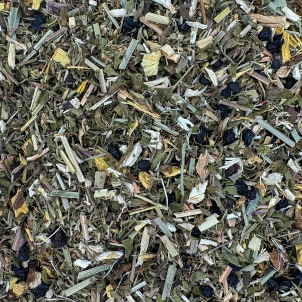 infusion protectrice bio, tisane anti-refroidissement, mélange de thym et sureau, potion immunitaire, infusion réconfortante, thé de protection naturelle, préparation pour tisane apaisante, boisson réchauffante et revitalisante.