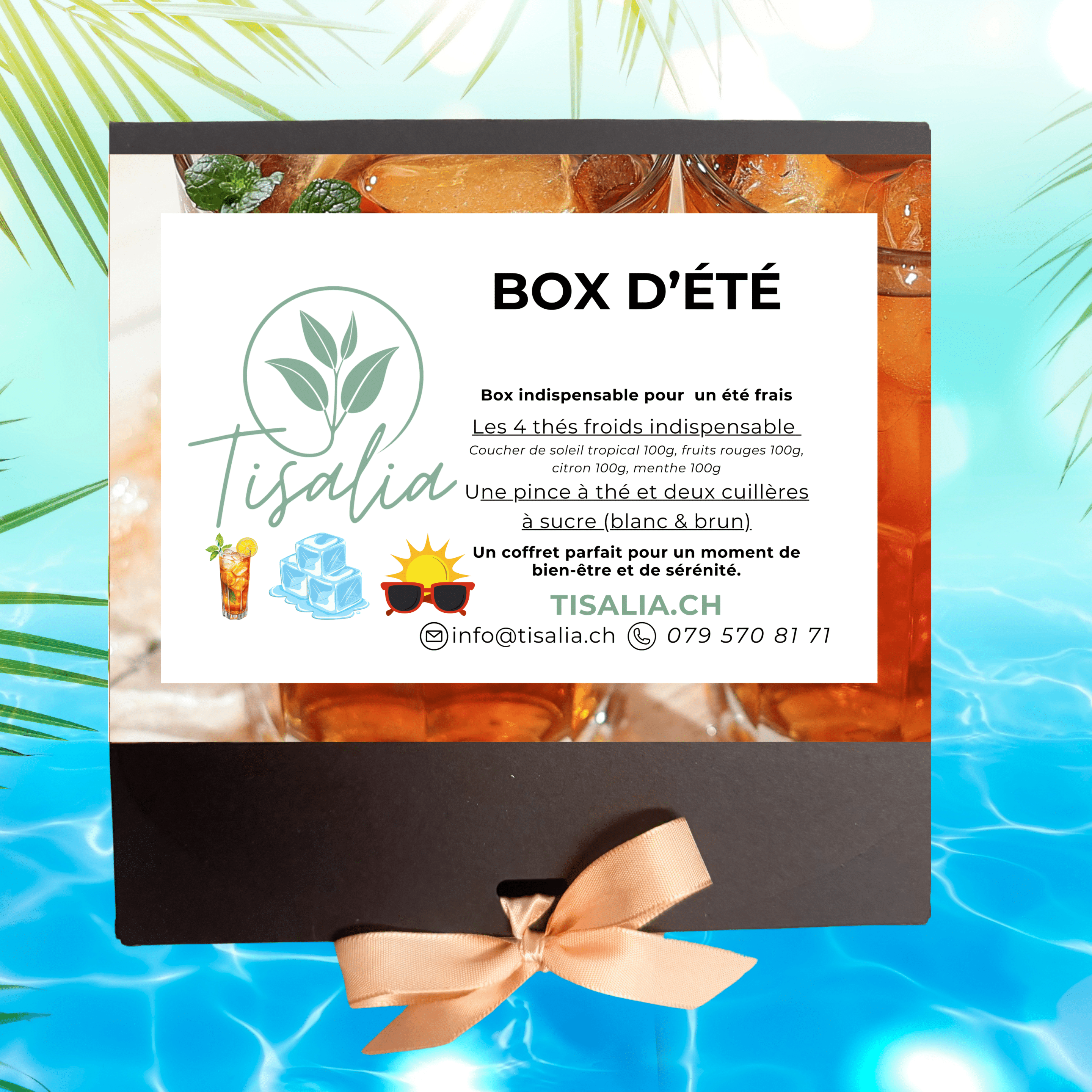 Coffret d'été, Sélection de thés glacés, Box thé glacé, Coffret thés fruités, Collection de thés froids, Ensemble pour thé glacé, Kit de thés d'été, Coffret rafraîchissant, Sélection estivale de thés, Box thé isotherme