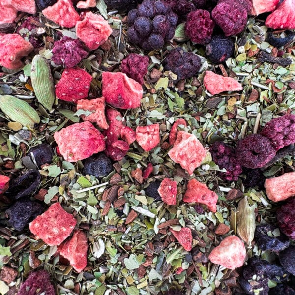 maté épicé, maté fruité, maté fruits rouges, maté cannelle, infusion forestière, mélange épicé fruité, boisson au maté